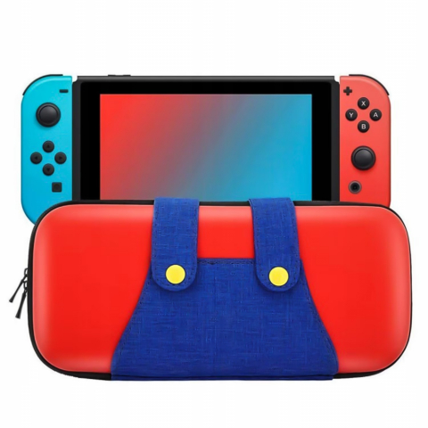 Husa protectie consola Nintendo, DexXer, Compatibil cu Nintendo Switch/Switch Oled, Rosu/Albastru [2]