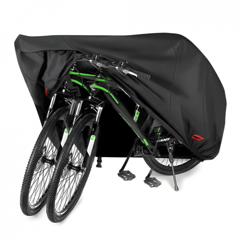 Reduceri - Husa protectie pentru bicicleta, motocicleta, scuter NewEvo®, impermeabila, 200cm x 110cm x 70cm, 2 biciclete de 26-29 inch, Negru