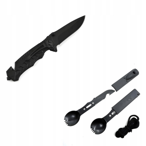 Kit complet de supravietuire multifunctional 92 in 1,Instrumente profesionale multifunctionale, vanatoare, drumetii, alpinism si aventuri in aer liber, Negru [3]