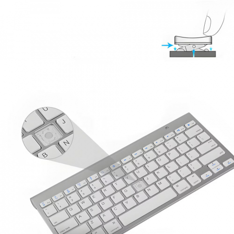 Kit Tastatura si Mouse wireless NewEvo, 78 taste, click scissor switch, versiune US, 3 butoane, 1200 DPI, Gri [2]