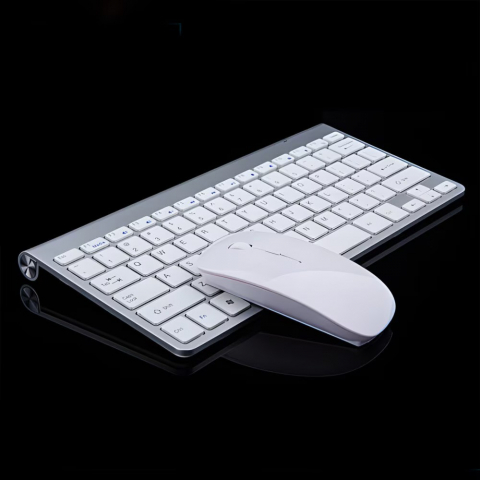 Kit Tastatura si Mouse wireless NewEvo, 78 taste, click scissor switch, versiune US, 3 butoane, 1200 DPI, Gri [3]