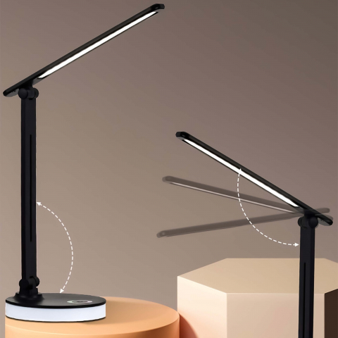 Lampa de Birou Led PROtone, Baza Led Rgb, Protectie Ochi, Lumina calda, neutra si rece, Reglare nivel luminozitate, Pliabila, Negru [5]