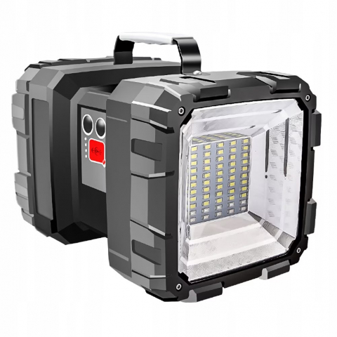 Lanterna LED de mana reincarcabila, Dubla,7 moduri iluminare, 1200 lumeni, cu functie de acumulator extern 10000 mAh, Negru [0]