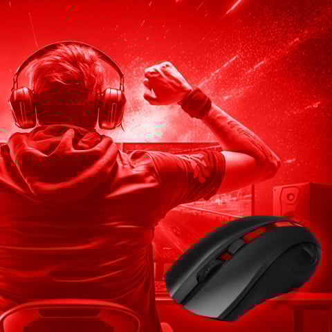Mouse gaming DexXer, Wireless 2.4 G, USB, FastCharge, Design ergonomic, Negru Rosu [2]
