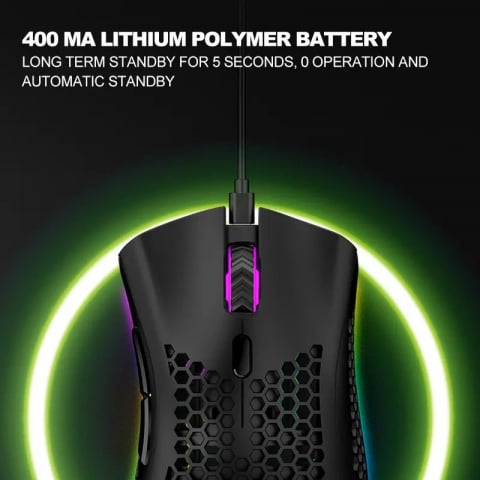 Mouse gaming NewEvo, Wireless, Iluminare RGB, USB, Wireless 2.4 G, FastCharge, Design ergonomic, 2 Butoane Programabile, Negru [4]