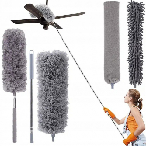 Pamatuf NewEvo, 3 Capete Interschimbabile, Telescopic, Maner Extensibil, Pentru Locuri Greu Accesibile, 83-280x16, Gri [11]