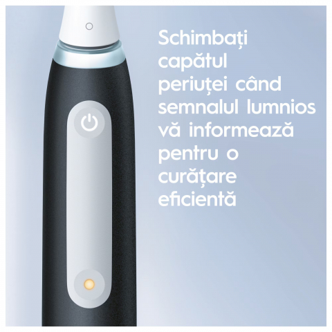 Periuta de dinti electrica Oral-B iO3 cu Tehnologie Magnetica si Micro-Vibratii, Senzor de presiune Smart, 3 moduri, 1 capat, Negru [4]