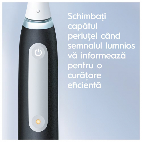 Periuta de dinti electrica Oral-B iO3 cu Tehnologie Magnetica si Micro-Vibratii, Senzor de presiune Smart, 3 moduri, 1 capat, Negru [6]