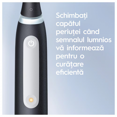Periuta de dinti electrica Oral-B iO4 cu Tehnologie Magnetica si Micro-Vibratii,, Senzor de presiune Smart, 4 moduri, 1 capat, Trusa de calatorie, Negru [3]