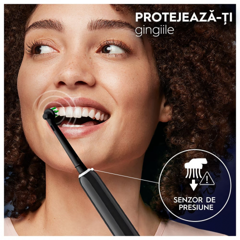 Periuta de dinti electrica Oral-B Pro 1, Curatare 3D, 3 programe, 1 capat de periaj, trusa de calatorie, Negru [6]