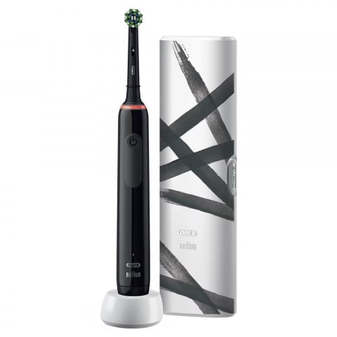 Periuta de dinti electrica Oral-B Pro 3 3500, Curatare 3D, 3 programe, 1 Incarcator, 1 Capat, Trusa de calatorie, Negru [1]