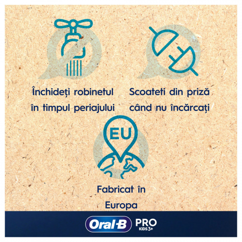 Periuta de dinti electrica Oral-B Pro Kids Frozen pentru copii, Curatare 2D, 2 programe, 1 capat, 4 autocolante, pentru 3+ ani, Albastru [11]