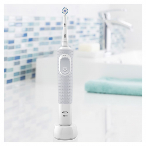 Periuta de dinti electrica Oral-B Vitality D100 Sensi Ultra Thin, 7600 Oscilatii/min, Curatare 2D, 1 program, 1 capat, Alb [1]