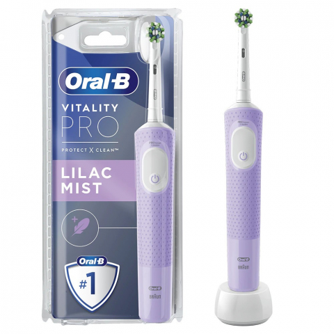 Periuta de dinti electrica Oral-B Vitality Pro, Curatare 2D, 3 programe, 1 Incarcator, 1 capat, Violet [0]
