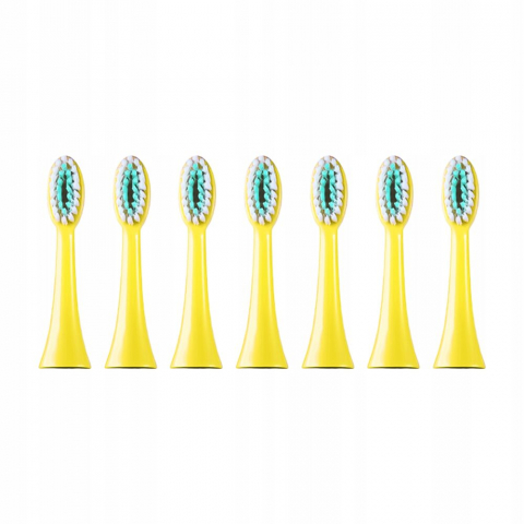 Periuta electrica reincarcabila sonica WhySmile Copii, 32000 miscari/minut, 4 moduri de curatatare, 8 capete de periere, smart timer, rezistent la apa IPX6, cablu USB, Galben [6]