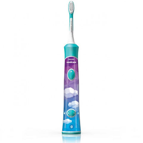 Philips Sonicare Kids HX6322/04, Bluetooth® incorporat, 2 moduri, 2 capete de periere, Numar de miscari/minut 62000, Alb/Albastru [5]