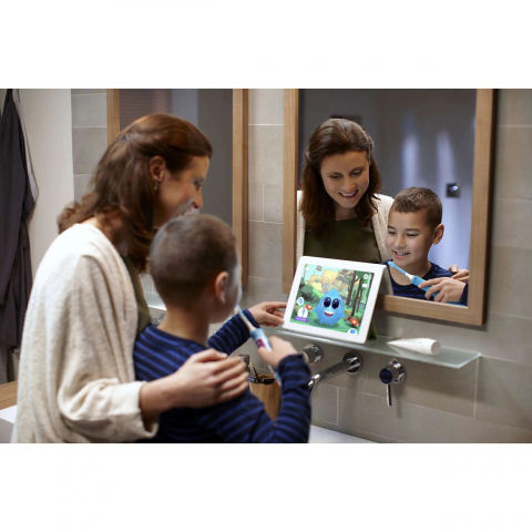 Philips Sonicare Kids HX6322/04, Bluetooth® incorporat, 2 moduri, 2 capete de periere, Numar de miscari/minut 62000, Alb/Albastru [9]