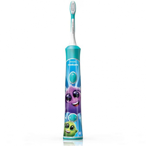 Philips Sonicare Kids HX6322/04, Bluetooth® incorporat, 2 moduri, 2 capete de periere, Numar de miscari/minut 62000, Alb/Albastru [6]