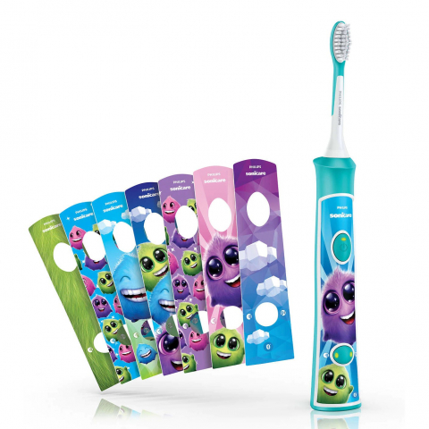 Philips Sonicare Kids HX6322/04, Bluetooth® incorporat, 2 moduri, 2 capete de periere, Numar de miscari/minut 62000, Alb/Albastru [1]