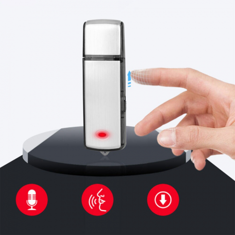 Recorder Spion NewEvo®, USB, 16 GB, 200 De Ore de Inregistrare, Raza de Actiune pana la 8 Metri, Capacitate Baterie 350mAh, Argintiu [3]