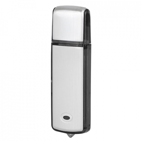 PC, Periferice & Software - Recorder Spion NewEvo®, USB, 16 GB, 200 De Ore de Inregistrare, Raza de Actiune pana la 8 Metri, Capacitate Baterie 350mAh, Argintiu