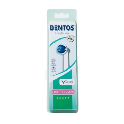 Rezerva compatibila periuta de dinti electrica Oral-B, Dentos Sensitive Clean, 4 bucati, Alb [1]