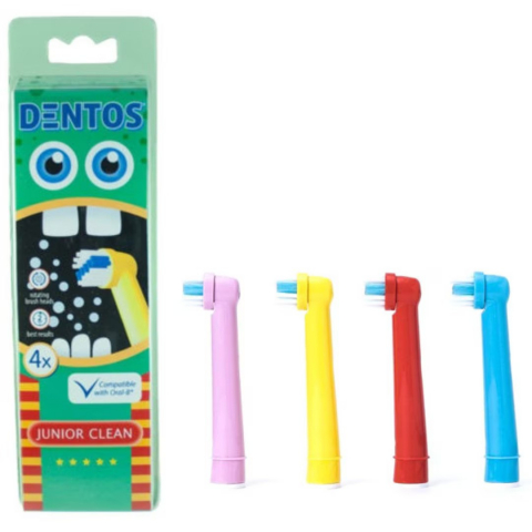 Rezerva compatibila periuta de dinti electrica Oral-B, pentru Copii, Dentos Junior Clean, 4 bucati, Multicolor [2]