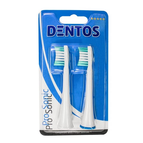 Ingrijire personala & Cosmetice - Rezerva periuta de dinti electrica, compatibila cu Philips Sonicare, Dentos Pro Sonic , 2 bucati la set, Alb
