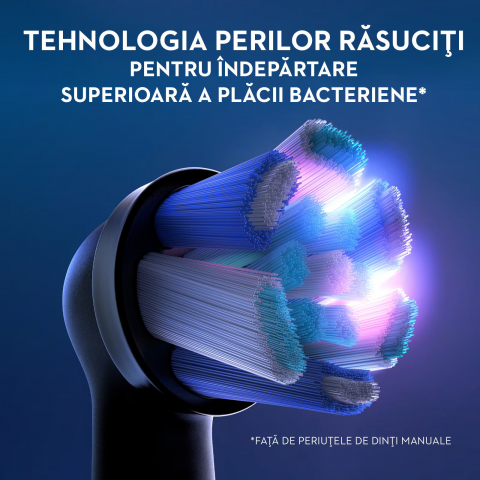 Rezerve periuta de dinti electrica Oral-B iO Ultimate Clean, compatibile doar cu seria iO, Negru, 2buc [3]