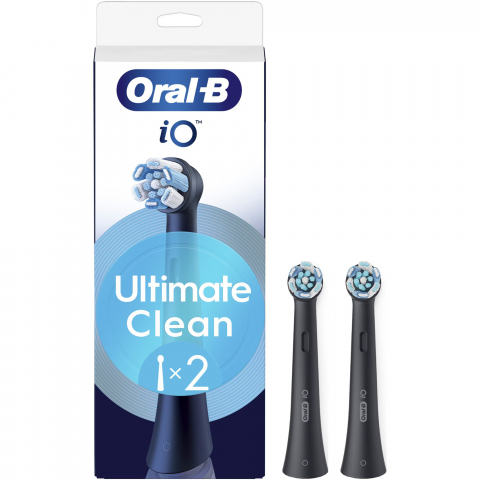 Noutati - Rezerve periuta de dinti Oral-B iO Ultimate Clean,compatibile doar cu seria iO, Negru, 2 buc