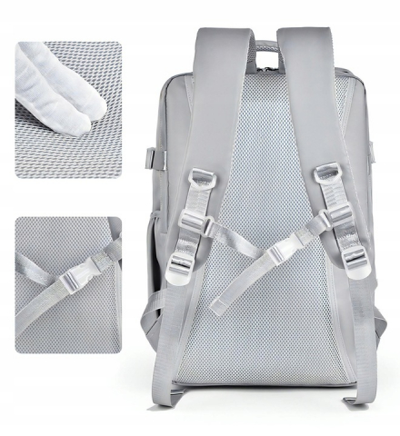 Rucsac pentru Calatorie cu spatiu Laptop 17 inch, Ideal pentru Zboruri, Compatibil Cabina Avion, Ghiozdan Multifunctional NewEvo®, Impermeabil, cu port de incarcare USB, Buzunare multiple, Capacitate [7]