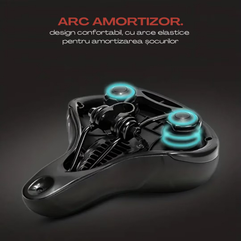 Sa Bicicleta NewEvo, Premium cu Gel si Arcuri, Ultra Amortizare Socuri, Anti-Alunecare, Impermeabila, Design Ventilat, Banda Reflectorizanta, Compatibilitate Universala 25x20.5x9.5cm [2]