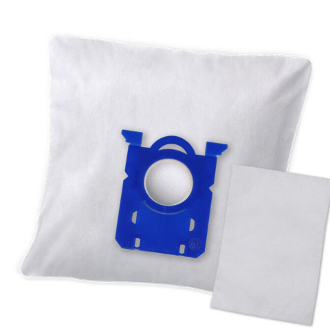 Set 12 Saci pentru aspirator, S-BAG, Compatibili cu Philips, Electrolux, AEG, Microfibra, Filtru Admisie, NewEvo®, Alb/Albastru [4]