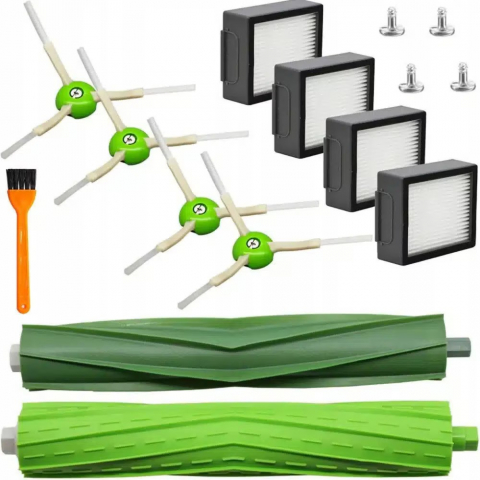 Set 15 accesorii compatibile cu iRobot Roomba i7, i3+ (3550, 3558), i4+ (4550, 4552), i6+ (6550), i8+ (8550), e5 (5150), e6 (6198), j7+ (7550), seria I, seria E, seria J, 2 perii tambur, 4 perii later [0]