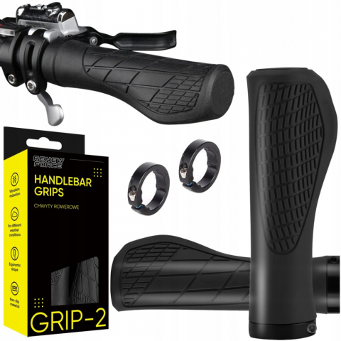 Set 2 manere bicicleta Renew Force, Cauciuc, 130 mm x 35 mm, Negru [1]