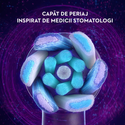 Set 2 x Periuta de dinti electrica Oral-B iO6 cu Tehnologie Magnetica si Micro-Vibratii, Inteligenta artificiala, Display led interactiv, Senzor de presiune Smart, Timer vizibil, 5 moduri, 1 incarcator, Alb/Roz [9]