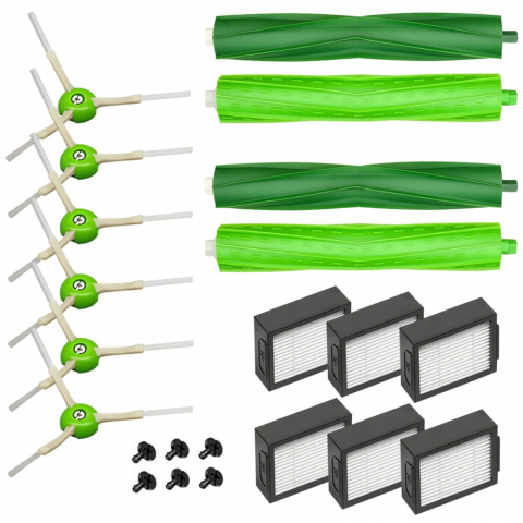 Set 22 accesorii compatibile cu iRobot Roomba E4, E5(E5152, E5154, E5158 etc.), E6198, E7, I3, I3+, I4, I4+, I5, I5+, I6, I7(i7150), I7+(i7550), I7 Plus, I8, J7, 4 perii tambur, 6 perii laterale, 6 fi [1]