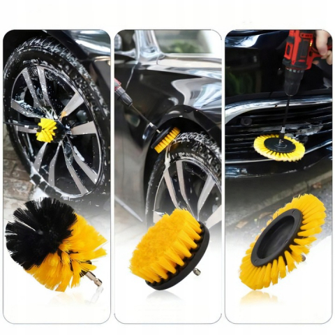 Set 23 Piese Detailing Auto NewEvo, Curatare Auto Interior si Exterior, Geanta Transport si Depozitare Inclusa, Negru Galben [1]