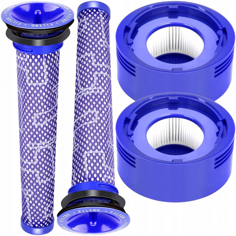 Dyson - Set 4 filtre NewEvo® compatibile cu aspiratoare Dyson V7 V8 V8+, 2 Prefiltre, 2 Filtre Hepa, Lavabil, Violet