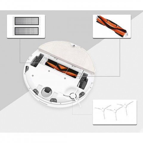 Set 6 accesorii compatibile cu Xiaomi Vacum Mop 1C, Mijia 1C, Dreame F9, Vacum Mop 2, Vacum Mop 2 PRO+, 1 perie tambur, 2 perii laterale, 2 filtre Hepa, accesoriu curatare [1]