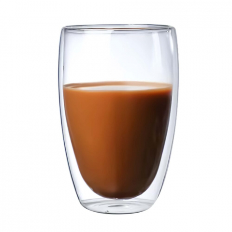 Set 6 pahare cu pereti dubli NewEvo®, termorezistente, pentru cafea, ceai, cafe latte, cappuccino, cu fund dublu, 350 ml, transparente [8]