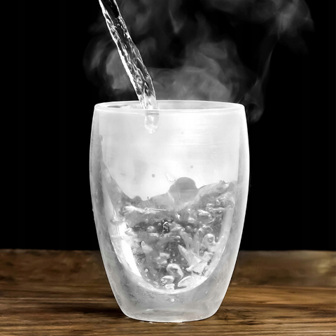 Set 6 pahare cu pereti dubli NewEvo®, termorezistente, pentru cafea, ceai, cafe latte, cappuccino, cu fund dublu, 350 ml, transparente [3]