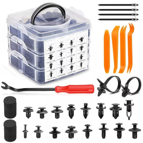 Set 663 clipsuri si scule demontat NewEvo, pentru interior auto, radio, fete de usa, panou de bord, plastic, universal [1]