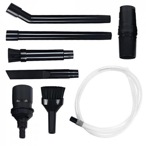 Aspiratoare Universale - Set 8 Mini Accesorii NewEvo® pentru Aspiratoare cu Diametru 30mm, 32mm, 35mm, 38mm, Montare Universala, Adaptoare Incluse, Perfect pentru Spatii Mari si pentru Spatii Inguste, Negru