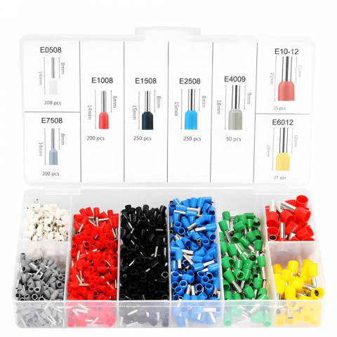 Set Cleste Sertizare NewEvo, 0.25-10 mm2, Hexagonal, 1200 Pini Terminali de Diferite Dimensiuni, Portocaliu [1]