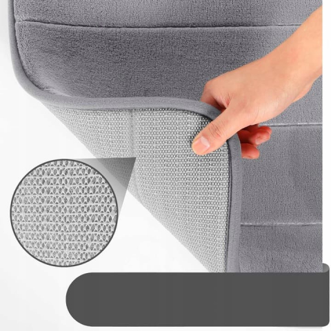 Set covoras de baie 3 piese, Spuma cu memorie, Microfibra, 80x50, 60x40, 40x50, Gri Antracit [1]