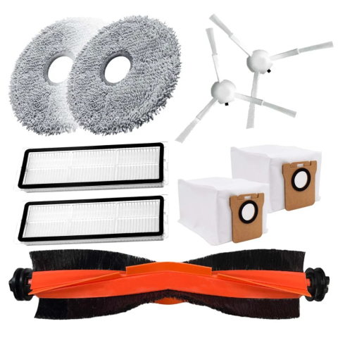 Set de 11 Accesorii NewEvo® pentru Aspiratoarele Xiaomi MI X10 PLUS+, X20+PLUS, 1 perie tambur, 2 perii laterale, 2 filtre Hepa, 2 Saci, 4 Mopuri de microfibra [2]