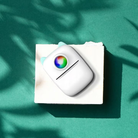 Set Mini imprimanta termica DexXer, 15 Role hartie termica alba, 6 Role hartie termica colorata, 5 Stilouri colorate pentru scris pe hartie termica, Bluetooth, compatibil iOS/Android, Imprimare App, 1 [5]