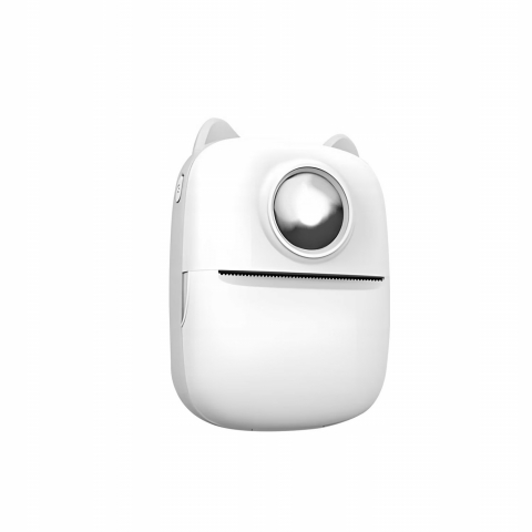 Set Mini imprimanta termica DexXer, 15 Role hartie termica alba, 6 Role hartie termica colorata, 5 Stilouri colorate pentru scris pe hartie termica, Bluetooth, compatibil iOS/Android, Imprimare App, 1 [4]