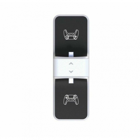 Statie de incarcare controller PS5 Honcam, stand dublu, incarcare rapida, indicator incarcare, Alb/Negru [4]